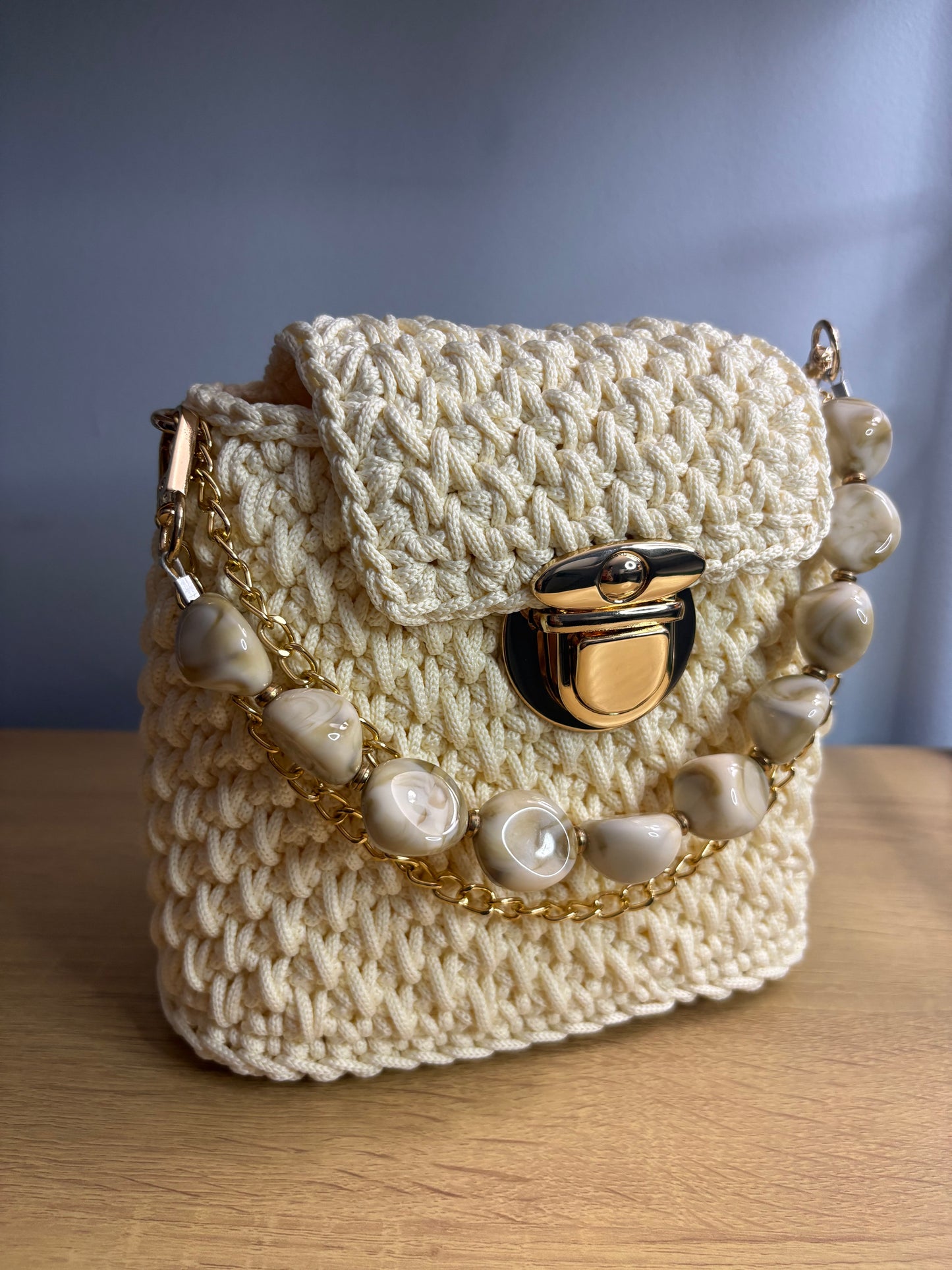 Off White Clutch Handbag, Crochet Handbag,  clutch