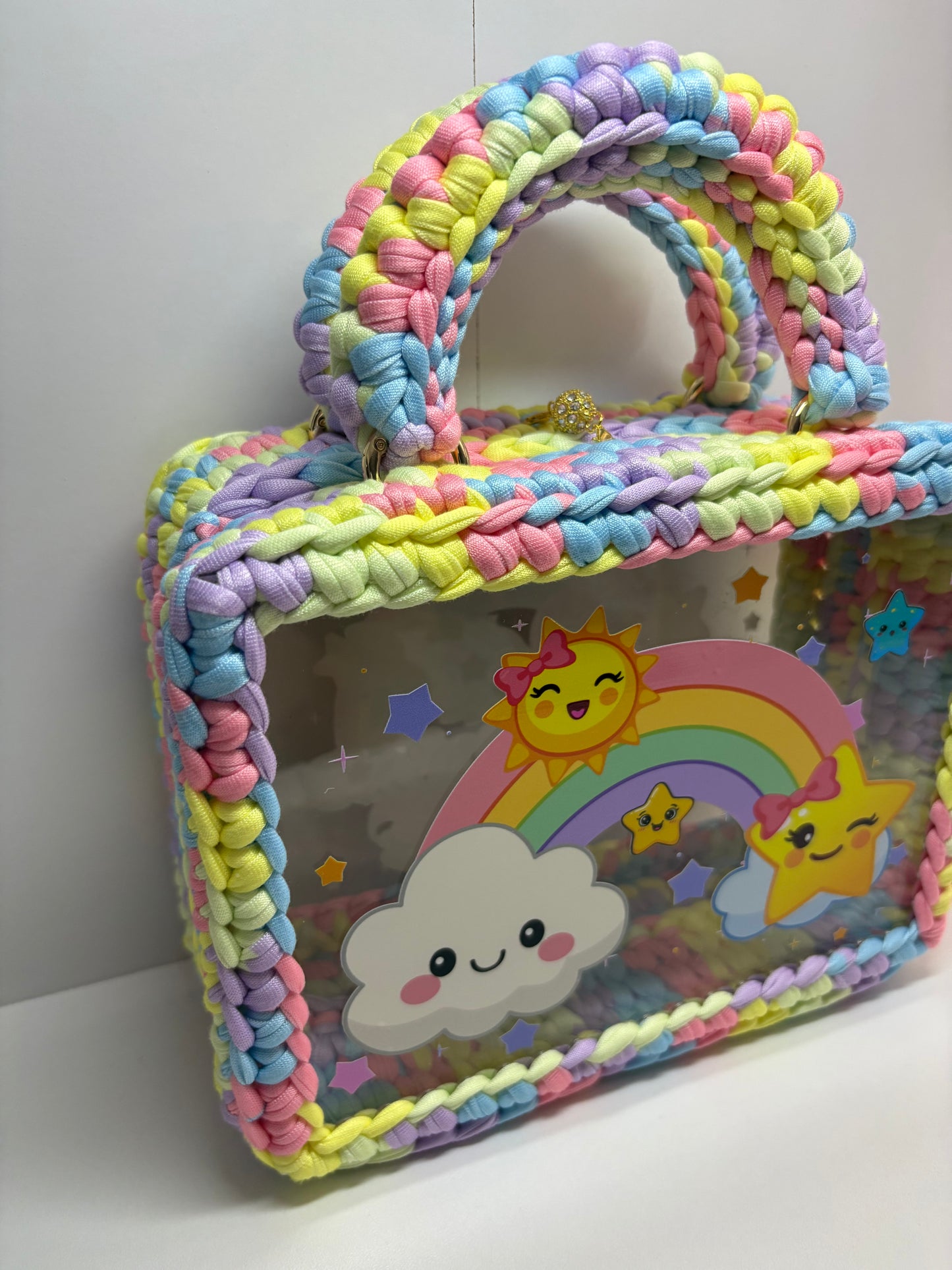 Custom Rainbow Unicorn Handbag, Kids Crochet Handbag, Unicorn Bag c