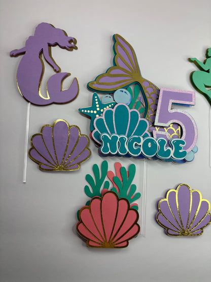 Mermaid Cake Topper, Mermaid cake decor