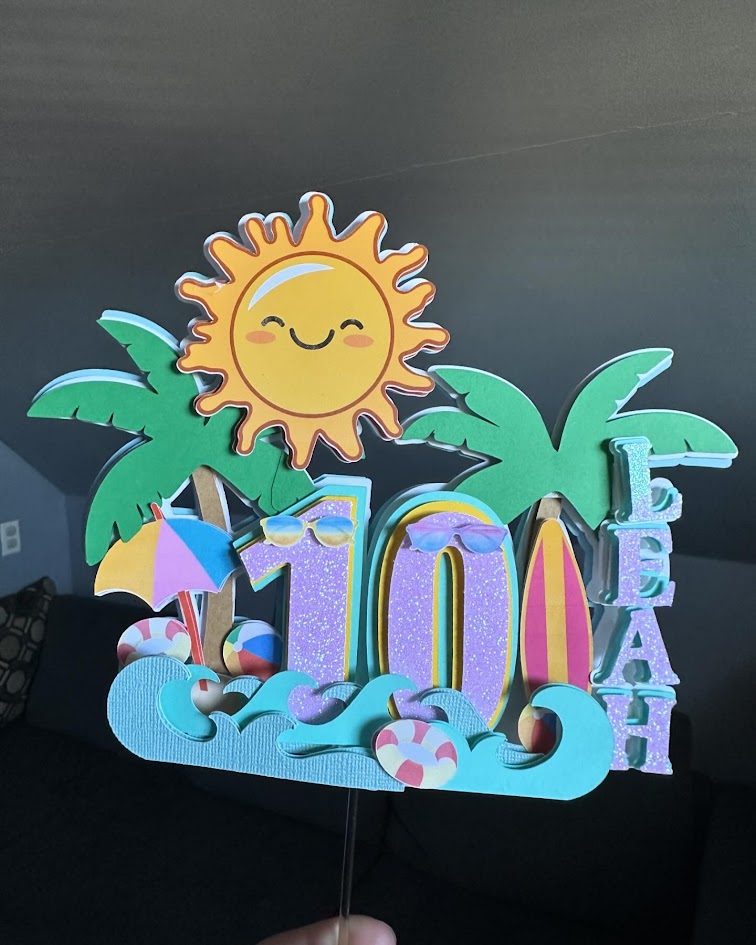 Beach Cake Topper, Beach cake decor, Beach Cake Topper