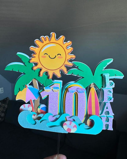 Beach Cake Topper, Beach cake decor, Beach Cake Topper