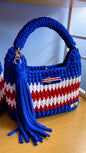 Cape Verde Handbag, Custom Crochet Handbag, Blue Bag
