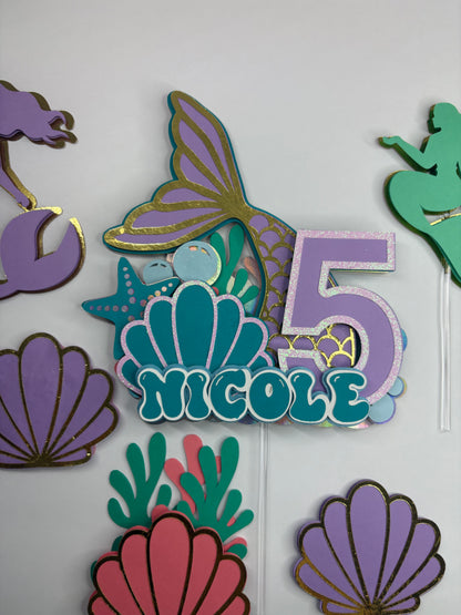 Mermaid Cake Topper, Mermaid cake decor