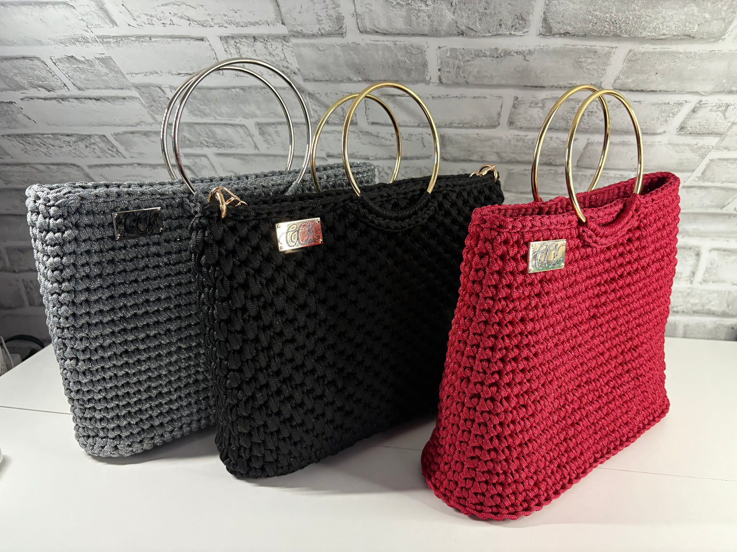 Custom Tote Handbag, Crochet Handbag, Custom Tote