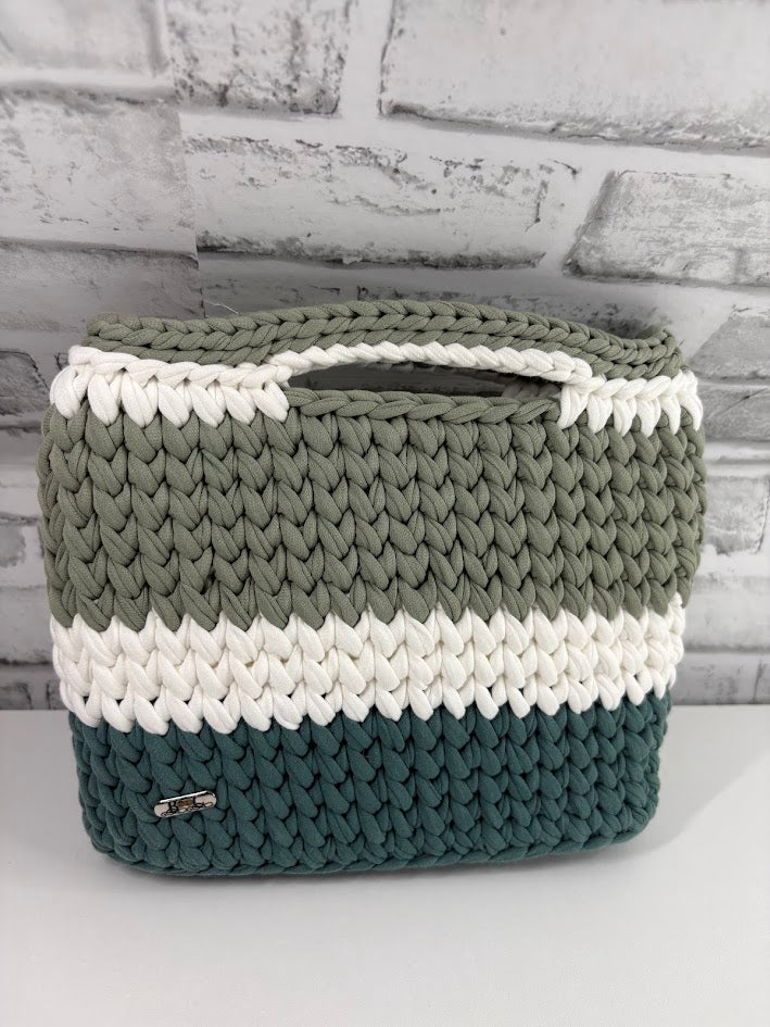 Green Handbag, Crochet Handbag, Green clutch bag
