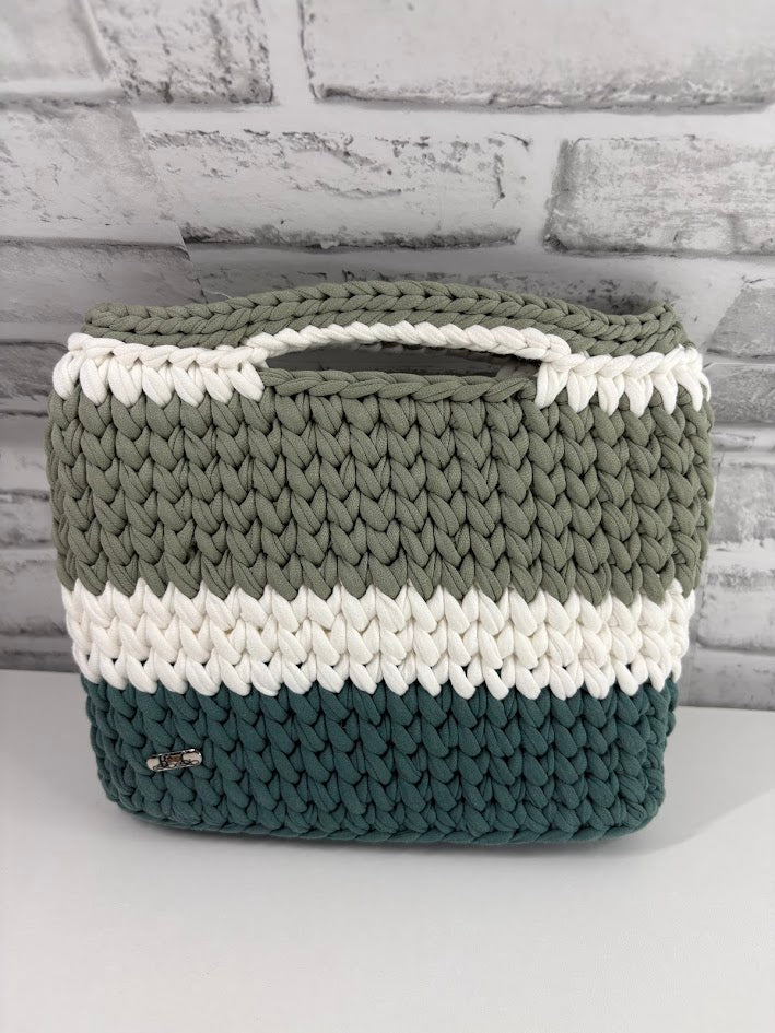 Green Handbag, Crochet Handbag, Green clutch bag