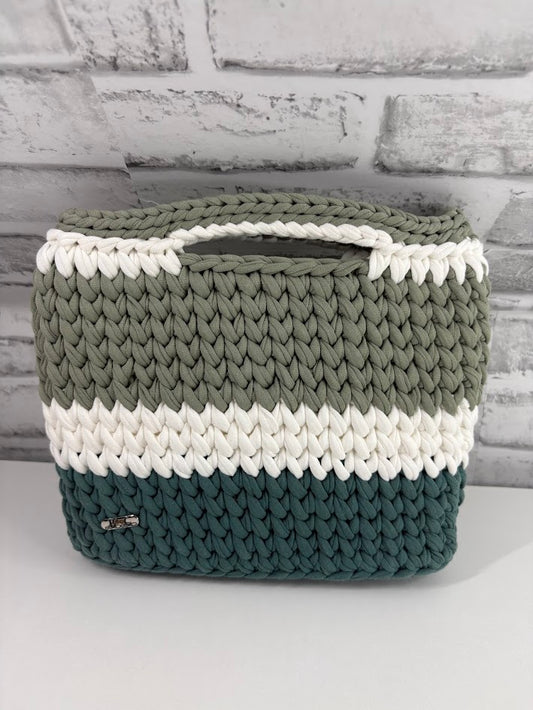 Green Handbag, Crochet Handbag, Green clutch bag