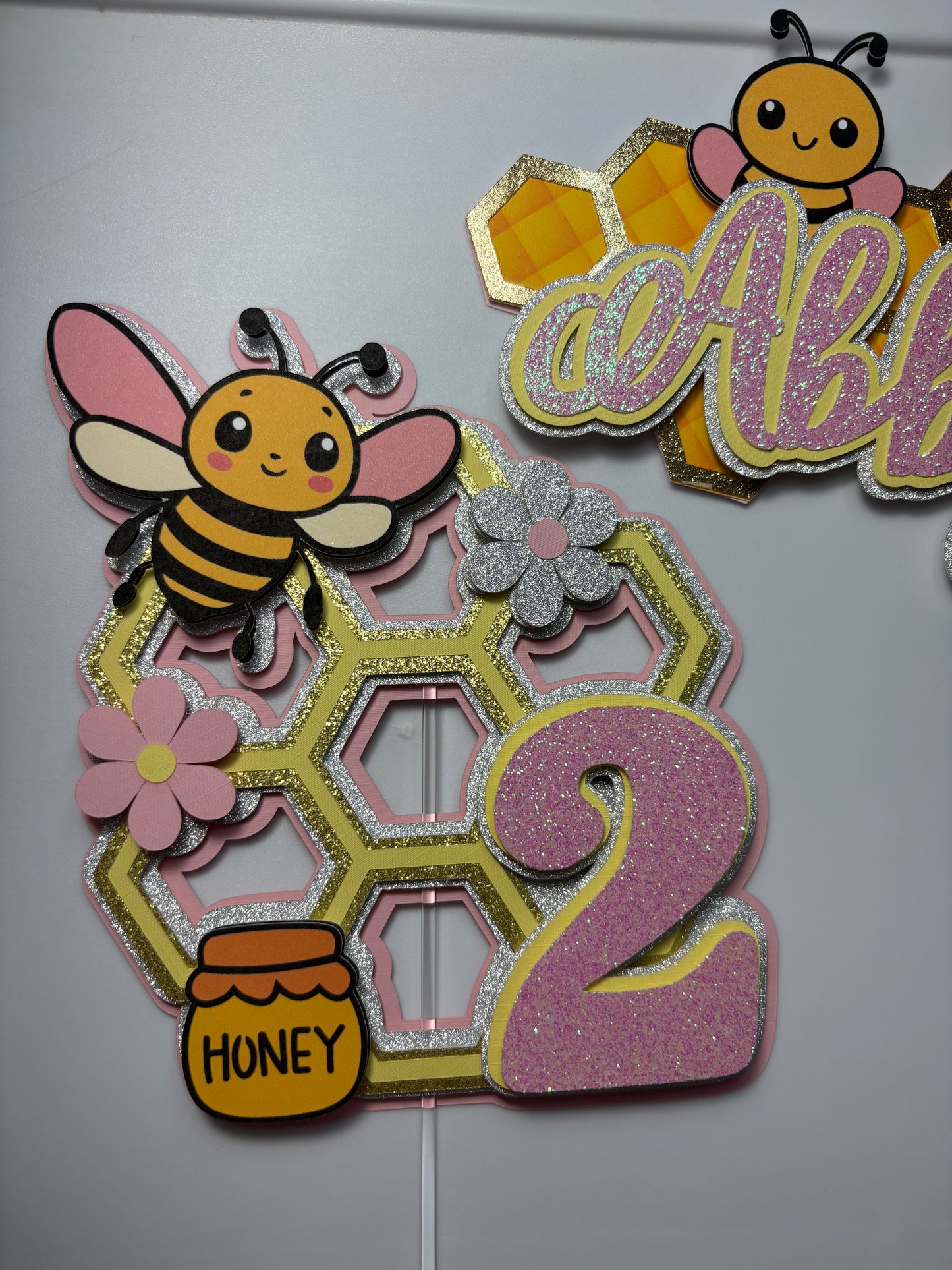 Bee Cake Topper, Honey Bee cake decor