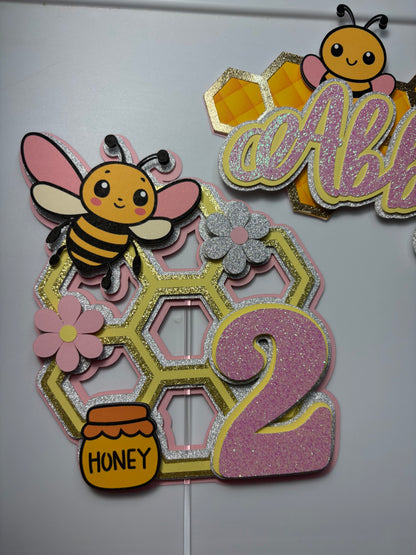 Bee Cake Topper, Honey Bee cake decor