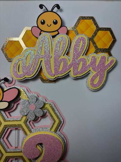 Bee Cake Topper, Honey Bee cake decor