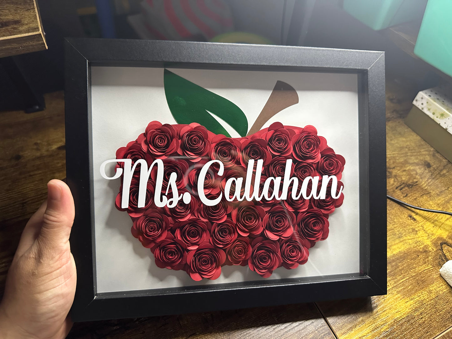Teacher Customized Flower shadow boxes , Teacher shadow boxes