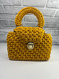 Yellow Clutch Handbag, Crochet Handbag, Yellow Msutard clutch