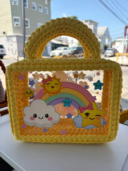 Kids Fairy Handbag, Crochet Handbag, Yellow bag