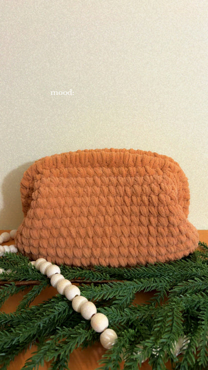 Brown Clutch Handbag, Crochet Handbag, Grey clutch