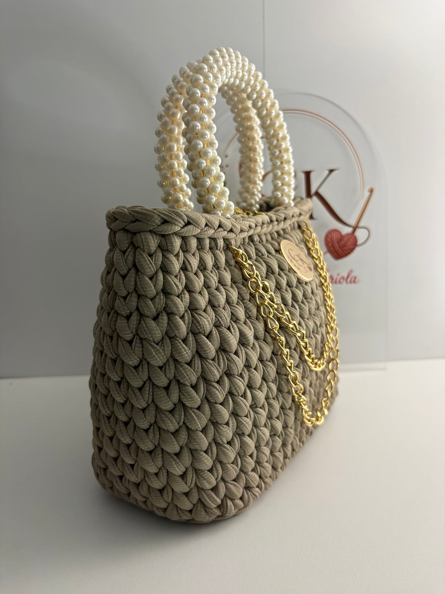 Sand  Handbag, Crochet Handbag, Beige Purse