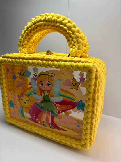 Kids Fairy Handbag, Crochet Handbag, Yellow bag