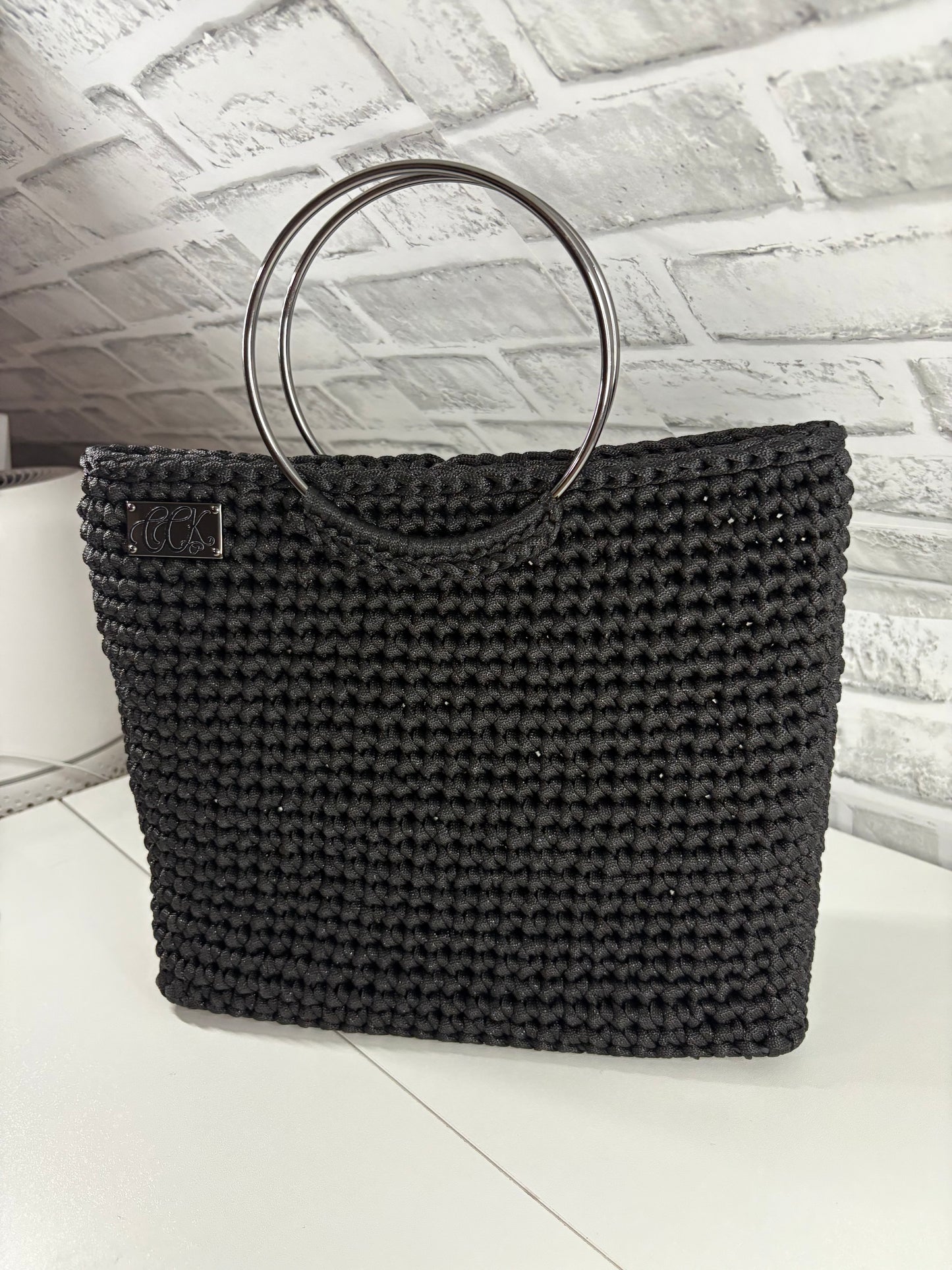 Custom Tote Handbag, Crochet Handbag, Custom Tote
