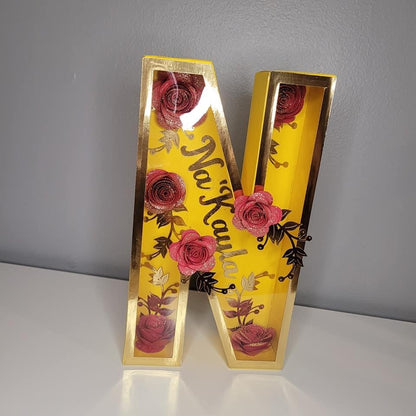 3D Flower Customized Letter, 3D Customized Letter , Cardstock Letter