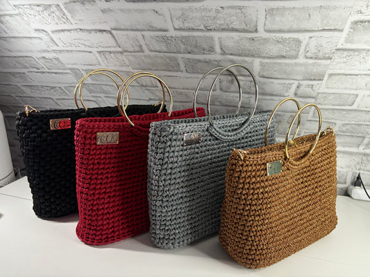 Custom Tote Handbag, Crochet Handbag, Custom Tote