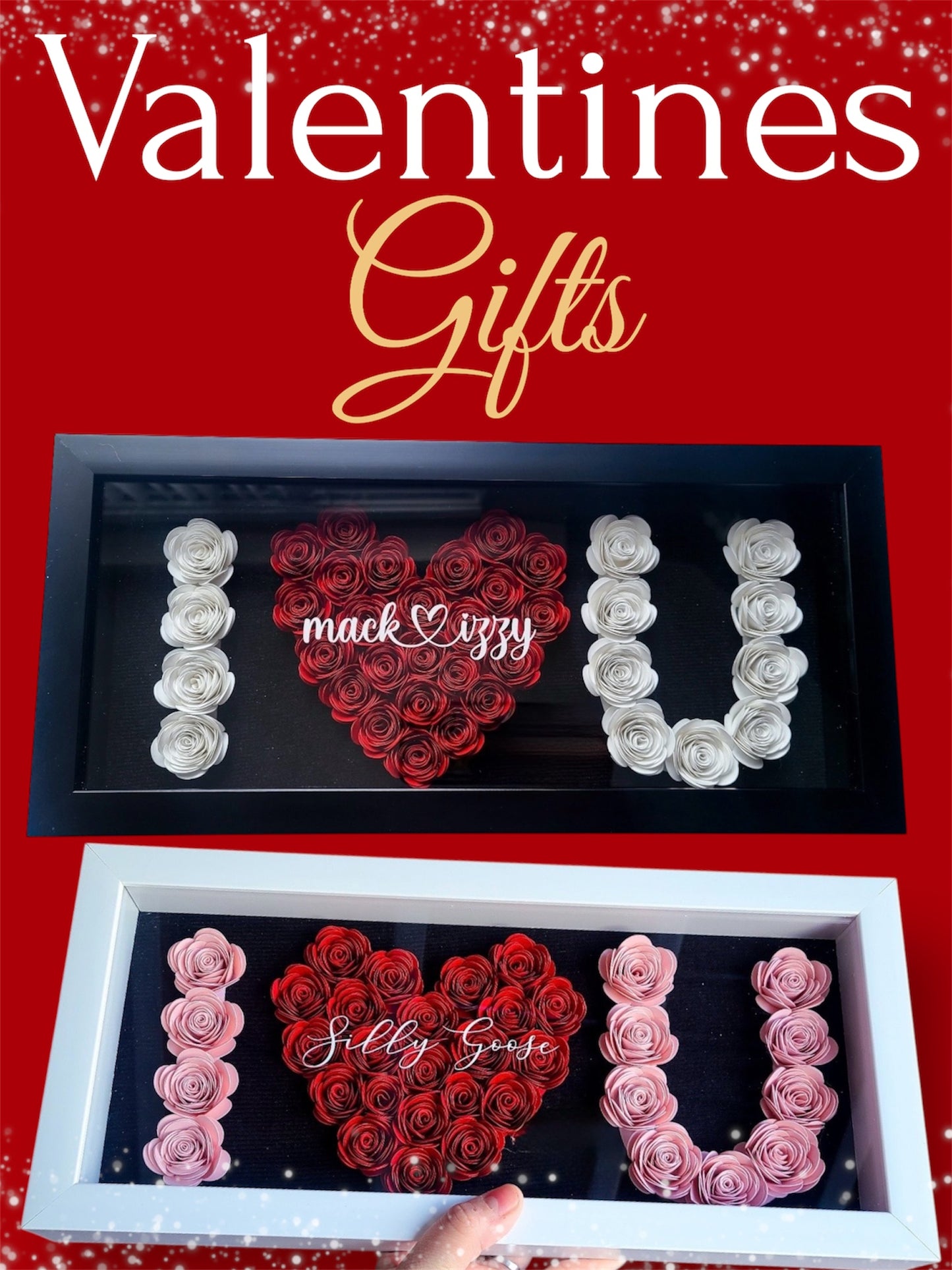 Valentines Customized shadow boxes , Valentines shadow boxes