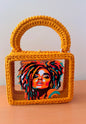 Custom Yellow Mustard Clutch Handbag, Crochet Handbag, Mustard clutch