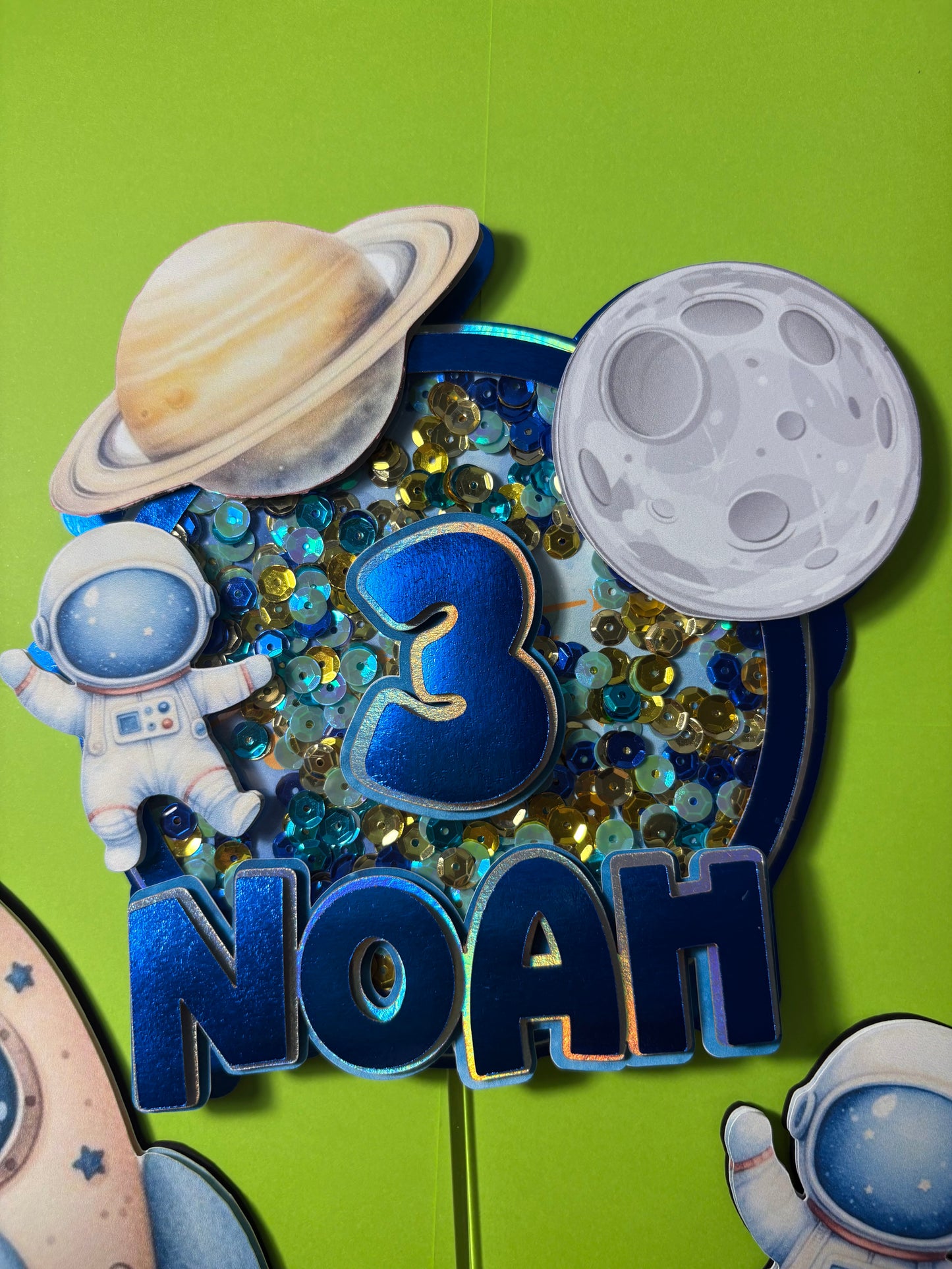 Spaceship Cake Topper, Rocketship cake topper, Unicorn cake decor