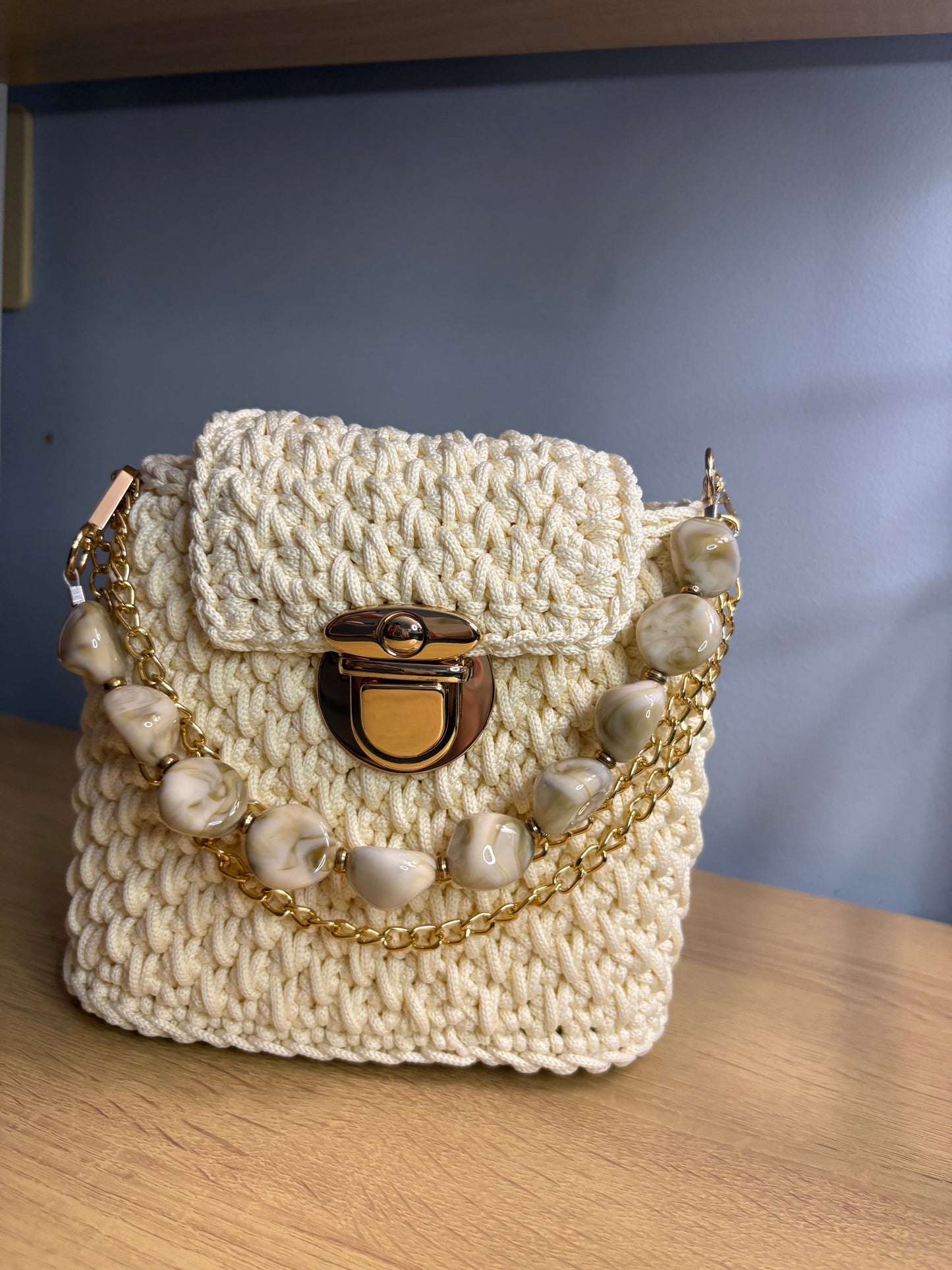 Off White Clutch Handbag, Crochet Handbag,  clutch