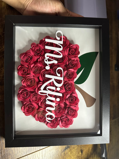 Teacher Customized Flower shadow boxes , Teacher shadow boxes