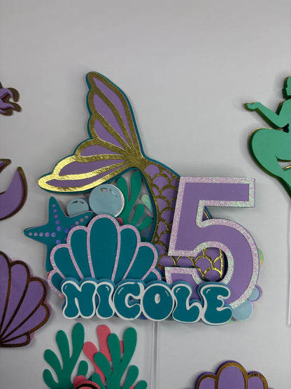 Mermaid Cake Topper, Mermaid cake decor