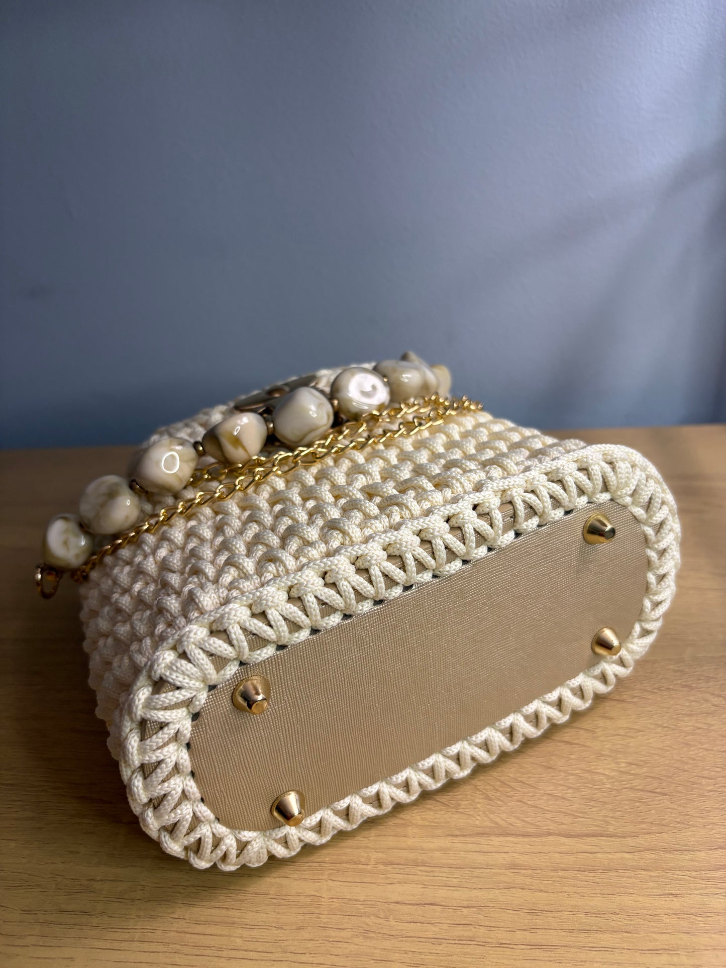 Off White Clutch Handbag, Crochet Handbag,  clutch
