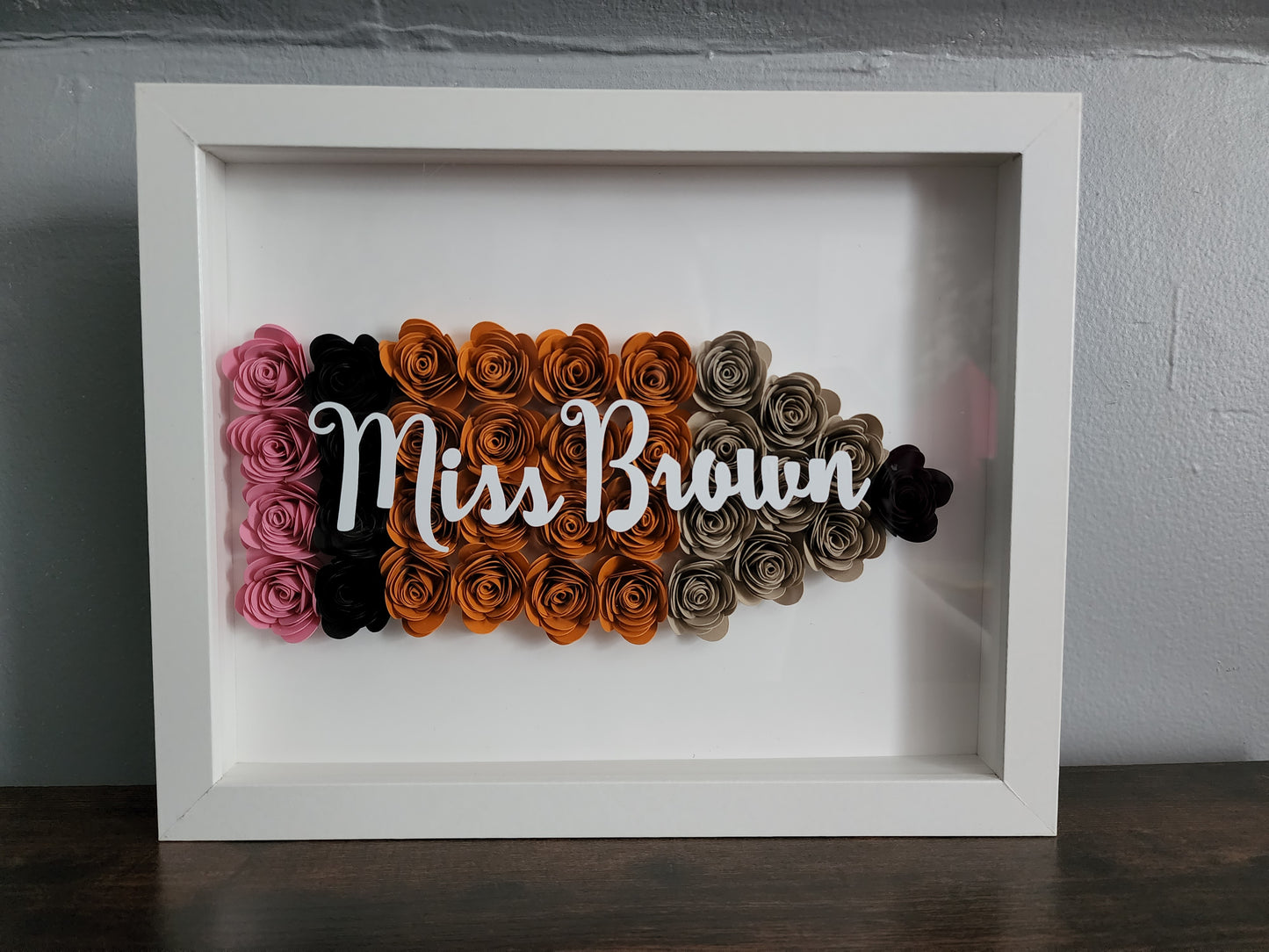 Teacher Customized Flower shadow boxes , Teacher shadow boxes