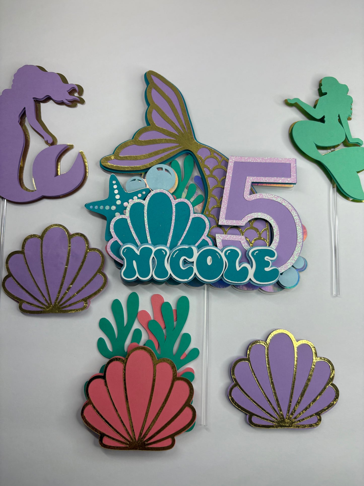 Mermaid Cake Topper, Mermaid cake decor