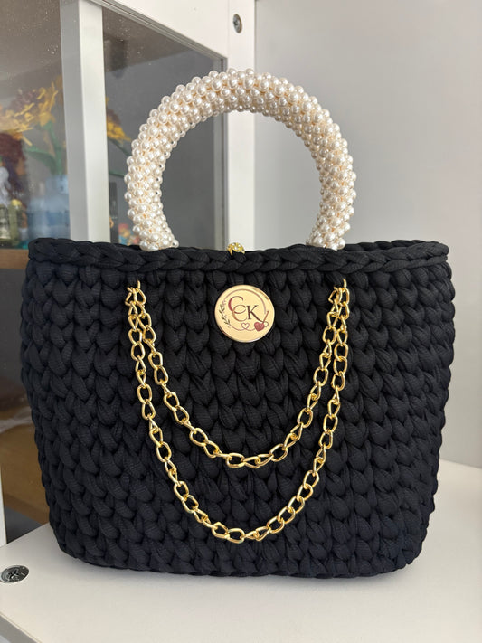 Black Handbag, Crochet Handbag, Black Purse (Copy)