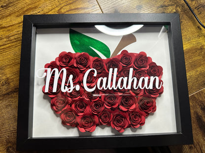 Teacher Customized Flower shadow boxes , Teacher shadow boxes
