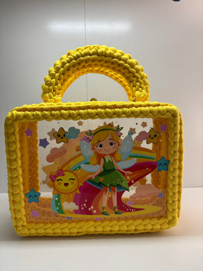 Kids Fairy Handbag, Crochet Handbag, Yellow bag