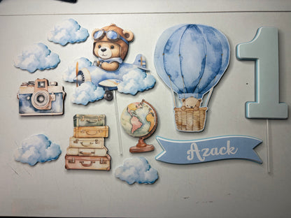 Adventure Cake Topper, travel cake decor, Cake Topper