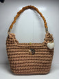 Brown Handbag, Crochet Handbag, Brown  Purse