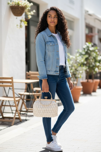 White Clutch, Crochet White Purse, White Handbag