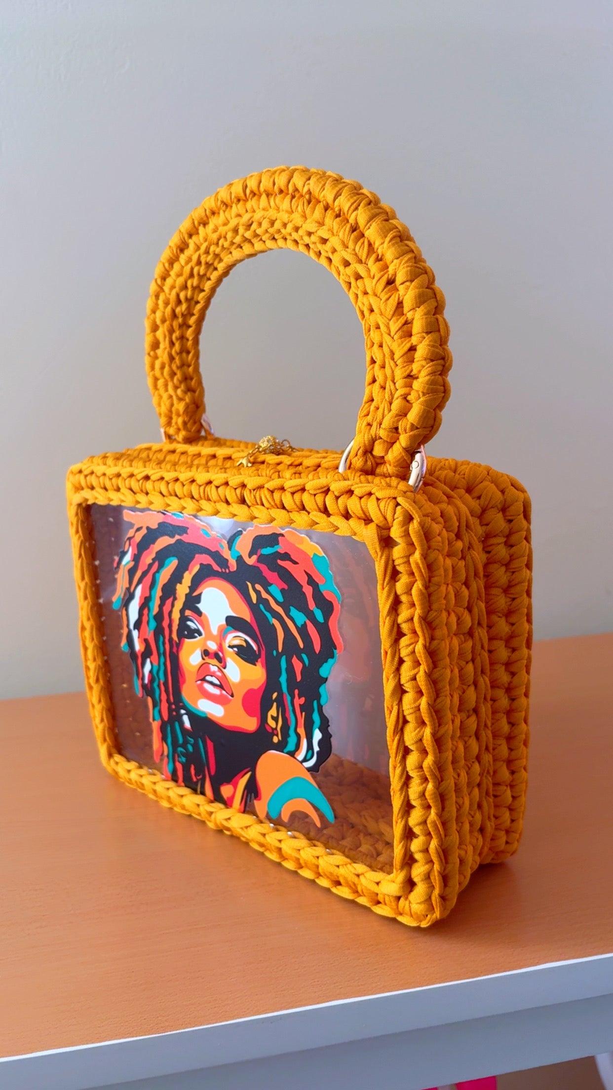 Custom Yellow Mustard Clutch Handbag, Crochet Handbag, Mustard clutch
