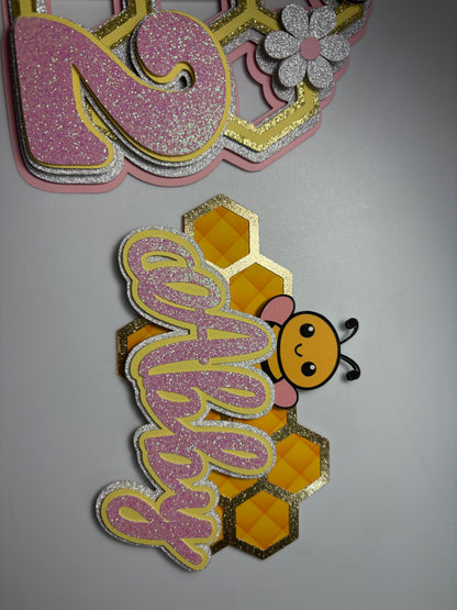 Bee Cake Topper, Honey Bee cake decor