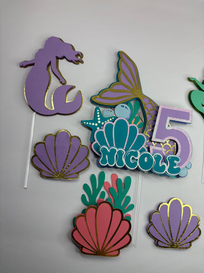 Mermaid Cake Topper, Mermaid cake decor