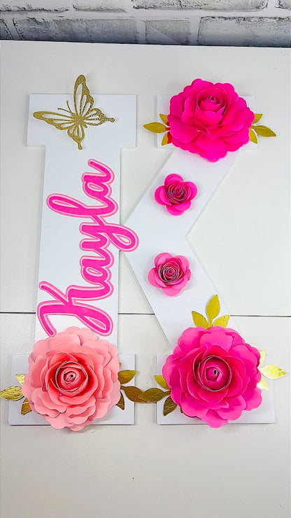 Wooden Customized Letter , Wood Flower Letter