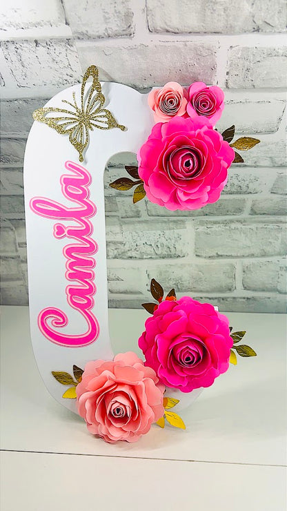 Wooden Customized Letter , Wood Flower Letter