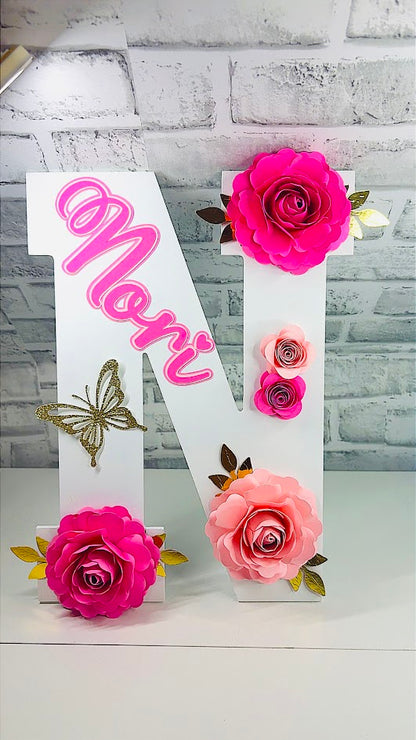 Wooden Customized Letter , Wood Flower Letter