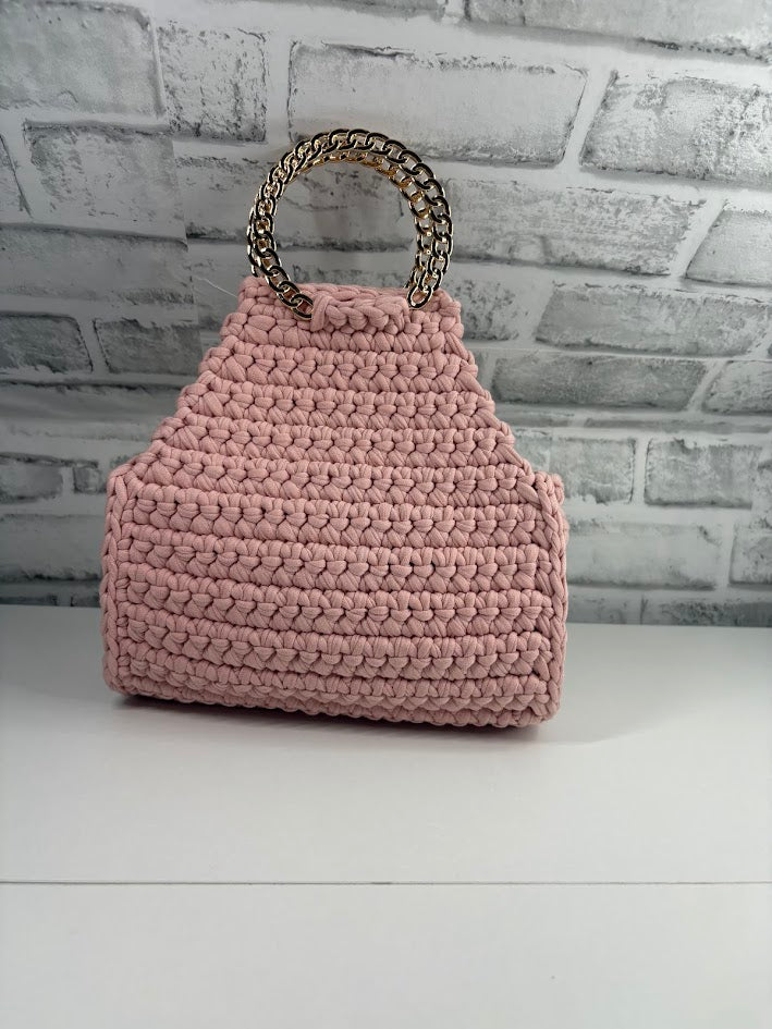 Pink Clutch Handbag, Crochet Handbag, Pink clutch