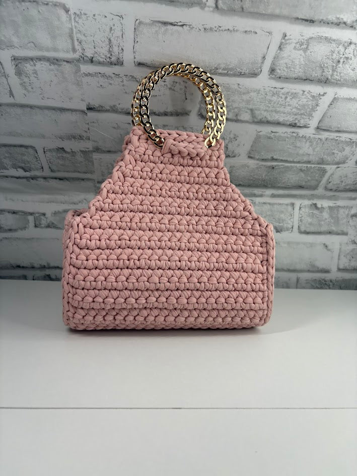 Pink Clutch Handbag, Crochet Handbag, Pink clutch