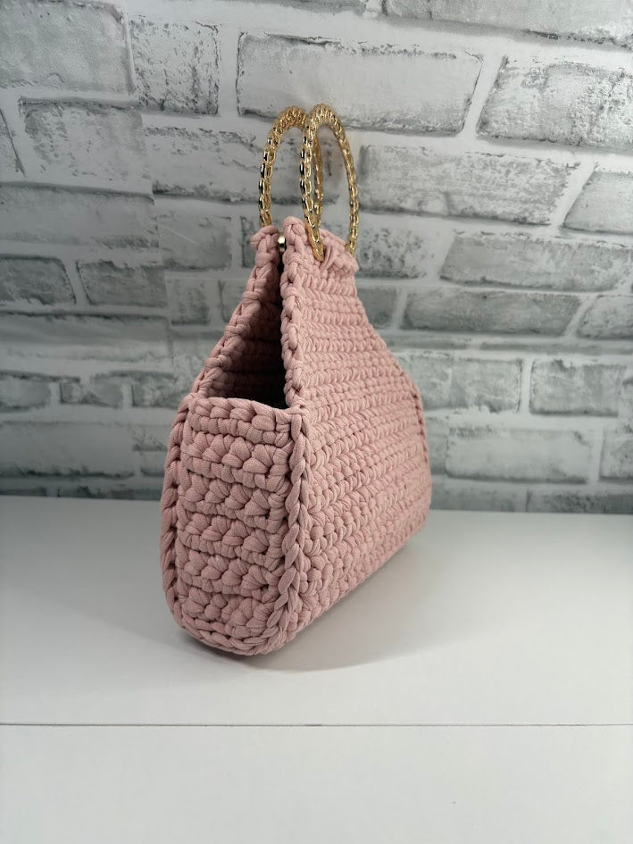 Pink Clutch Handbag, Crochet Handbag, Pink clutch