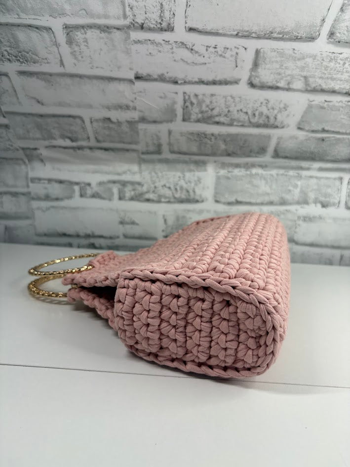 Pink Clutch Handbag, Crochet Handbag, Pink clutch