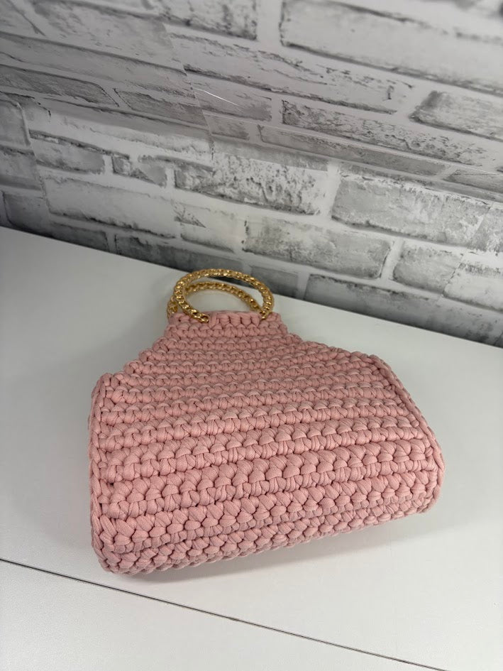 Pink Clutch Handbag, Crochet Handbag, Pink clutch