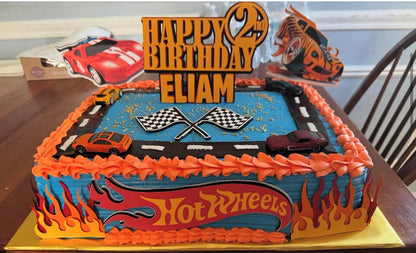 Hot Wheel Cake Topper, Racing cake decor, Car Cake Topper